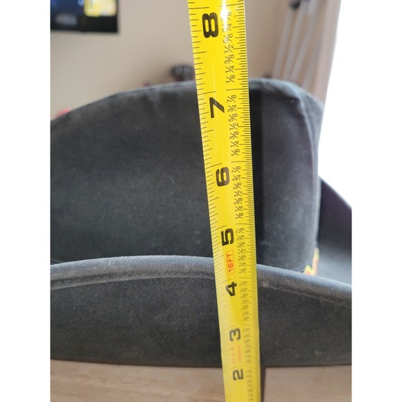 VTG UNITED HATTERS CAP & MILLINERY Black Suede COWBOY HAT SZ XL Colorful Band - Picture 9 of 12